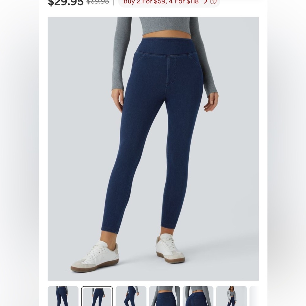Halara Stretchy Denim Jeans High-Waisted Leggings MSRP $40